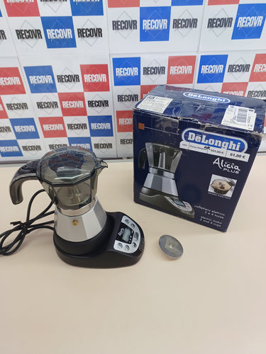 Cafetera Moka Eléctrica, 450 W, 2-4 Tazas, Plástico, Negro/Plata De'Longhi EMKP42.B Alicia PLUS